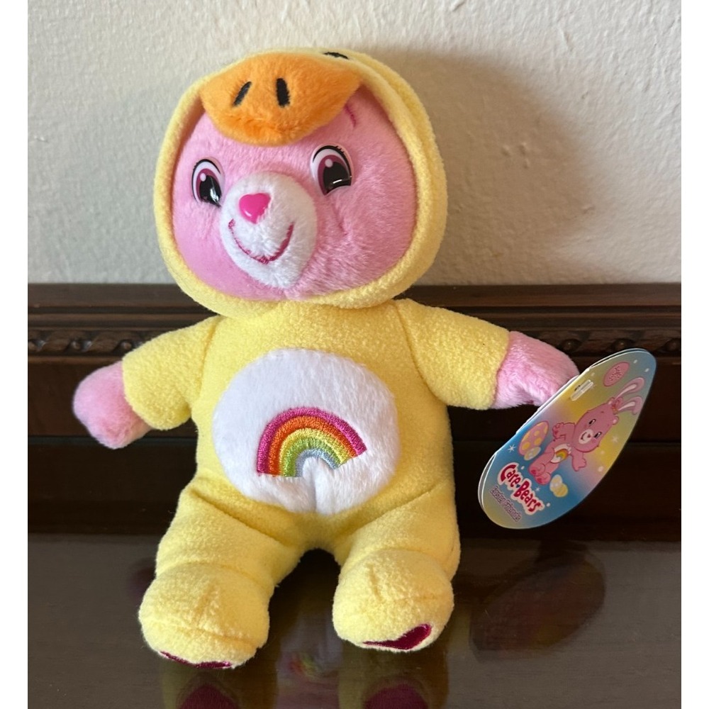 2005 Care Bears Snuggly Soft Easter Plush‎ Cheer Bear in Chicken Costume 8" New